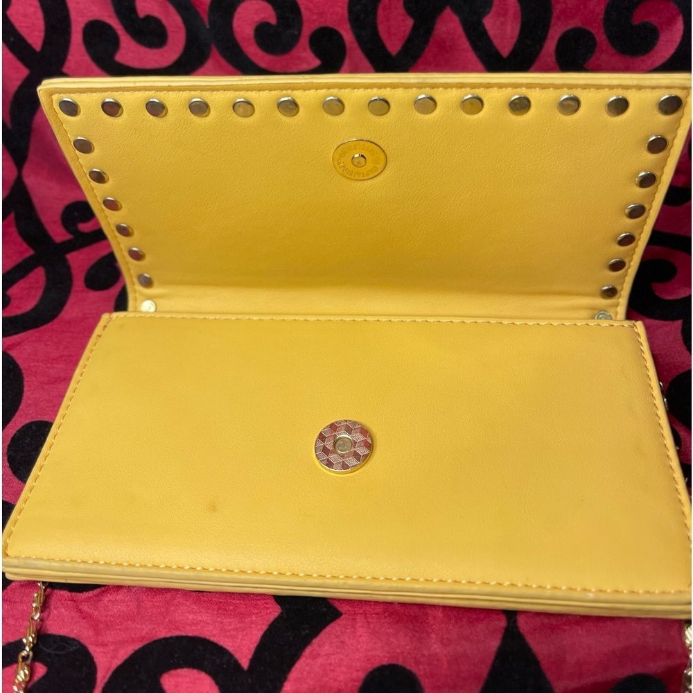 - Women’s Faux Leather Clutch Purse Yellow - Picture 5 of 5